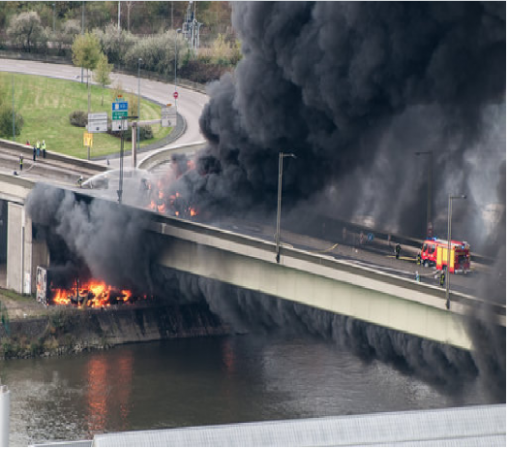 Incendie Pont Mathilde - Rouen